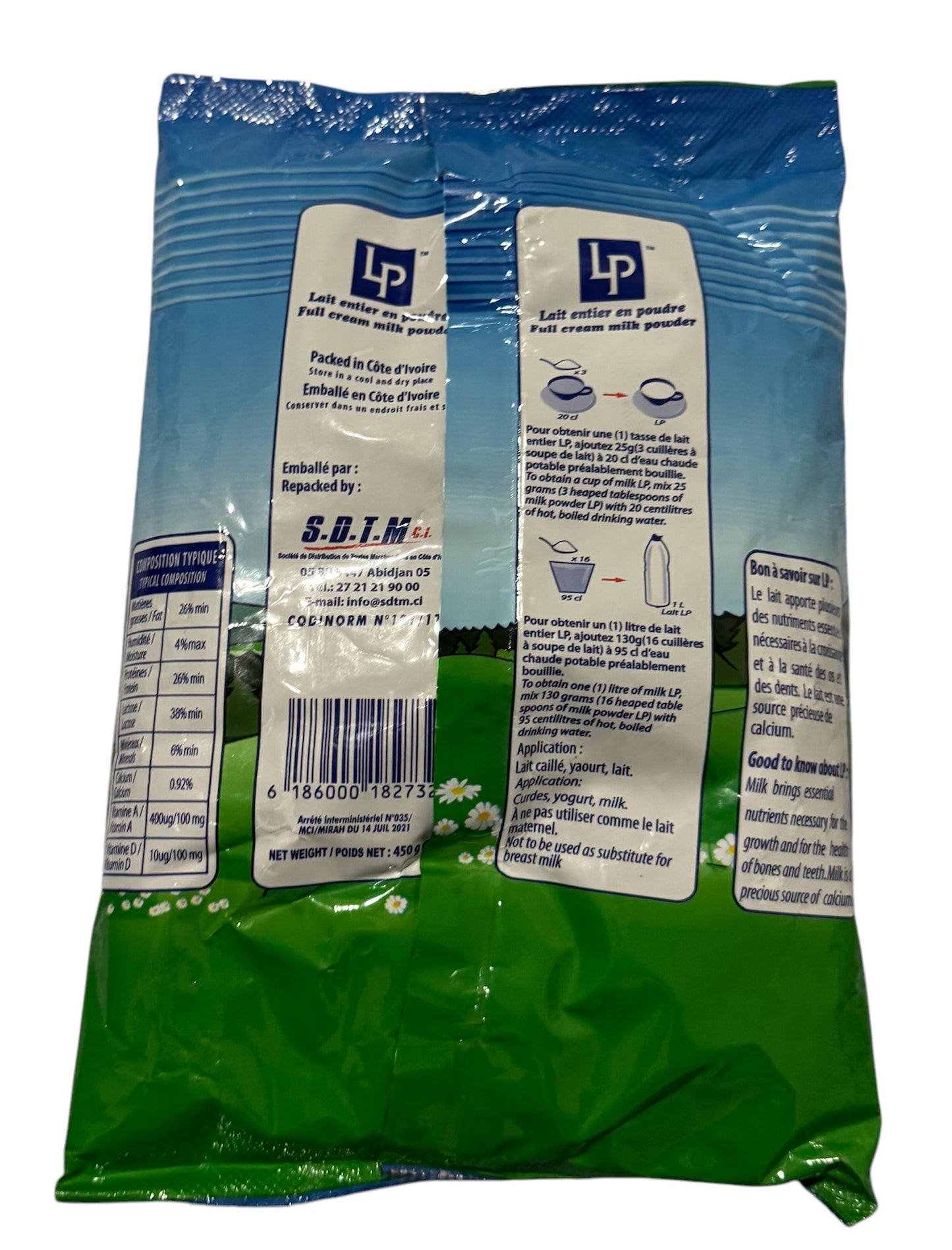 Lait Entier en Poudre LP (450 g)