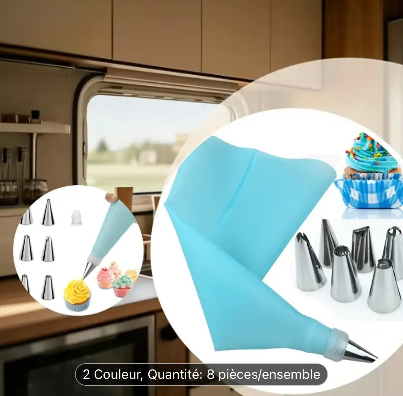 Set de Décoration Gâteaux – 8 Pièces