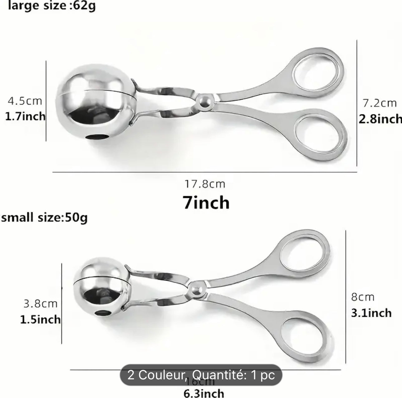 Petite Cuillère à Boulettes en Inox – Portion Parfaite