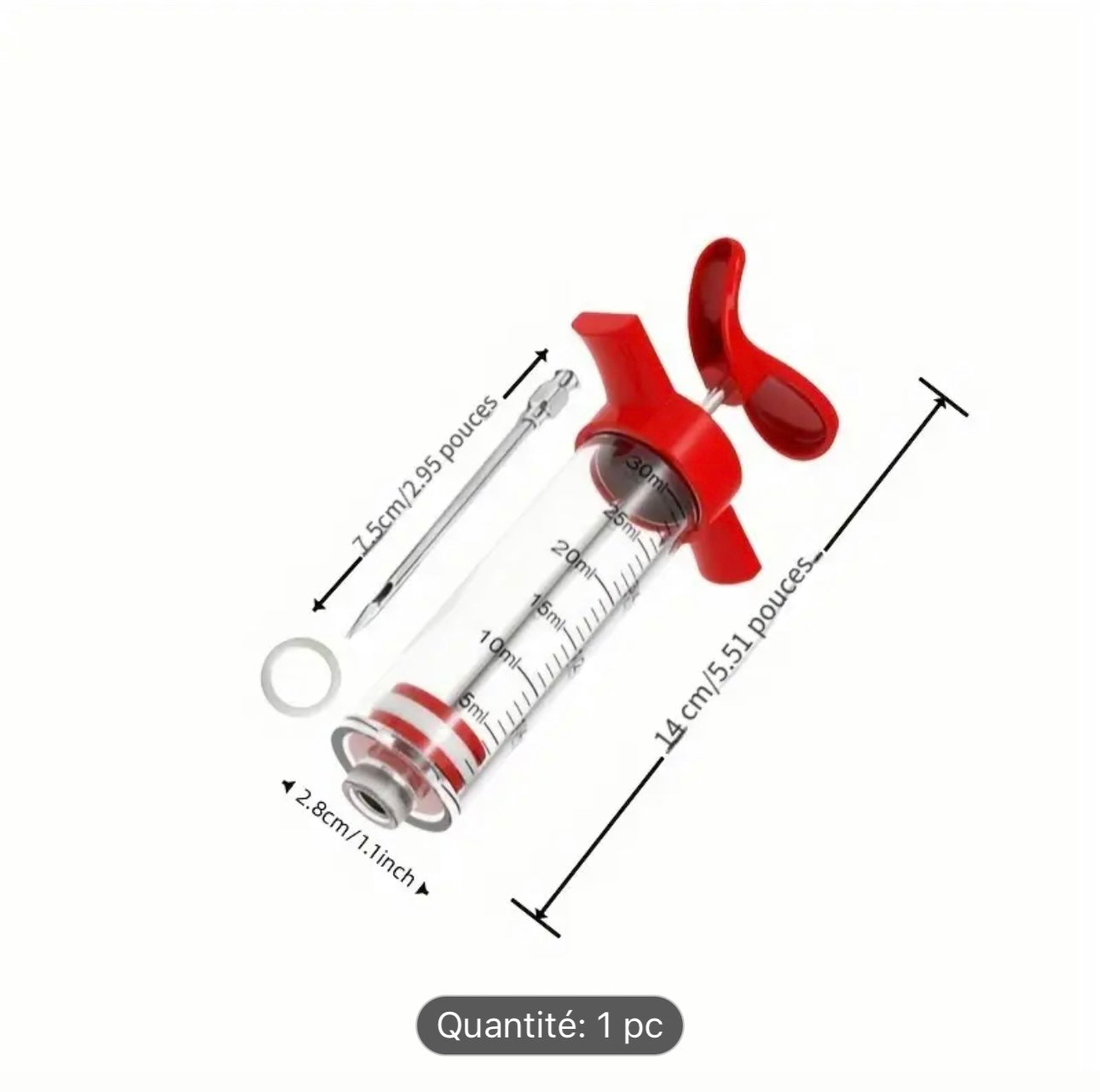 Basteur en Inox avec Aiguille – Marinade & BBQ