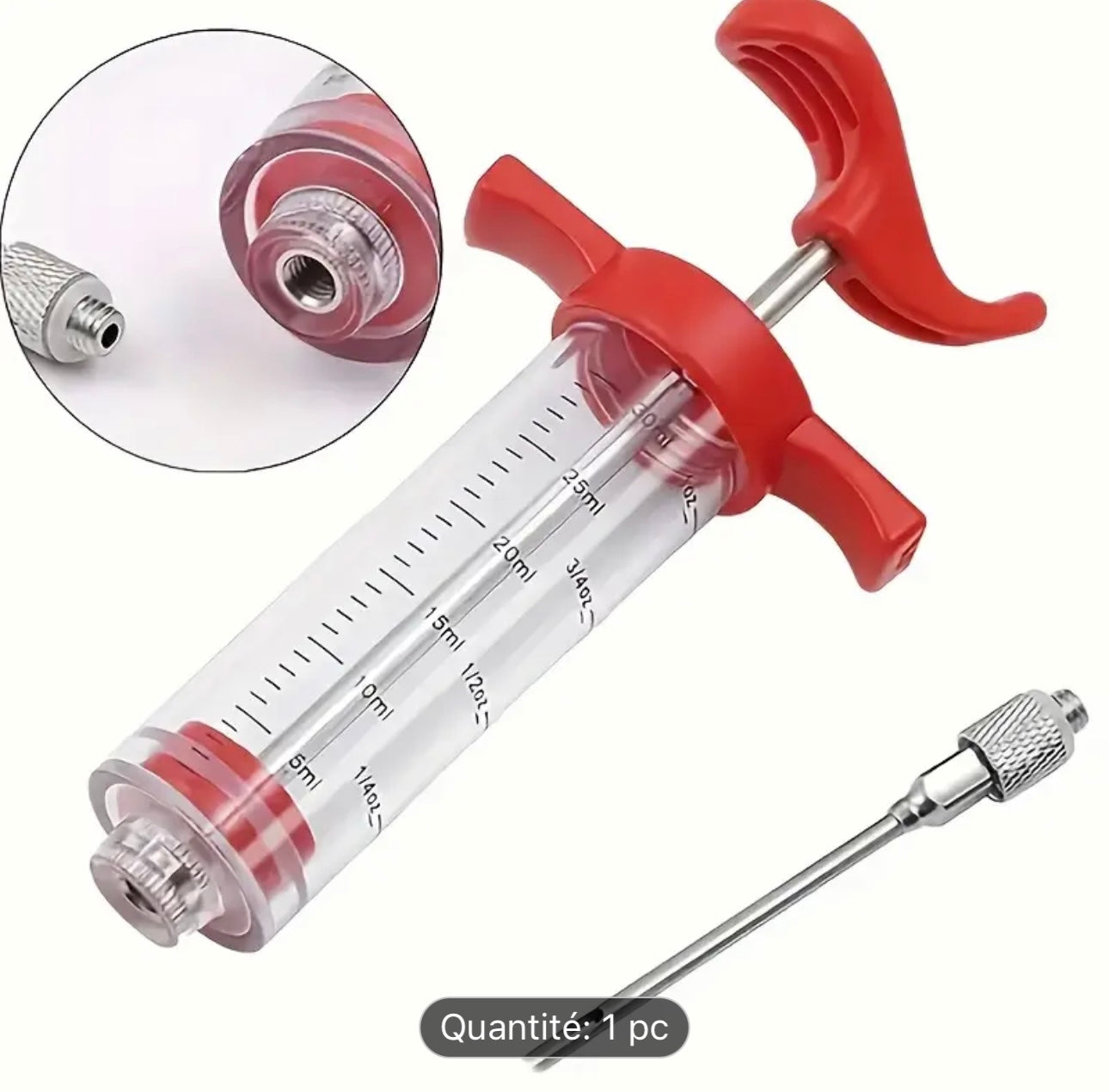 Basteur en Inox avec Aiguille – Marinade & BBQ