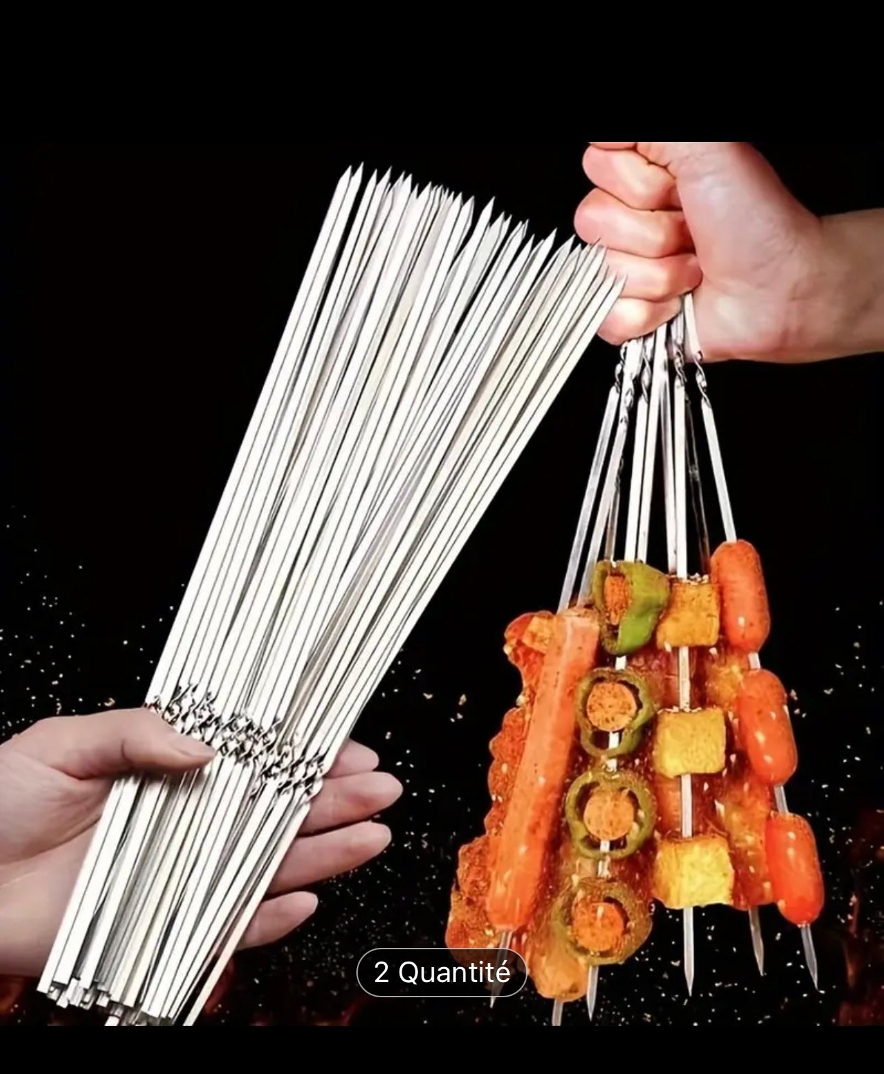 Brochettes de Barbecue en Inox – Lot de 30