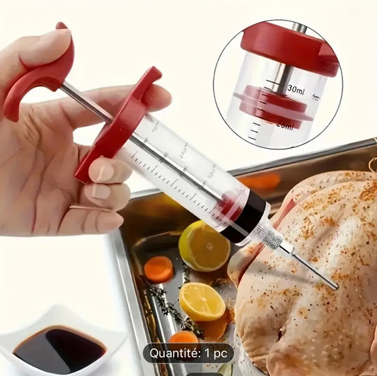 Basteur en Inox avec Aiguille – Marinade & BBQ