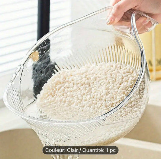 Bol de Lavage Multifonction – Riz, Fruits & Égouttage