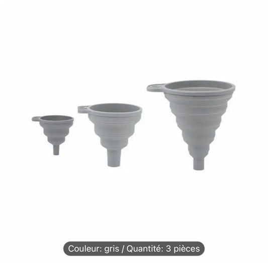 Entonnoirs Pliables en Silicone – Lot de 3