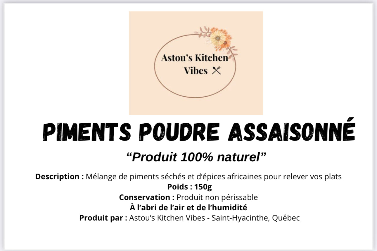 PIMENT EN POUDRE ASSAISONNÉ